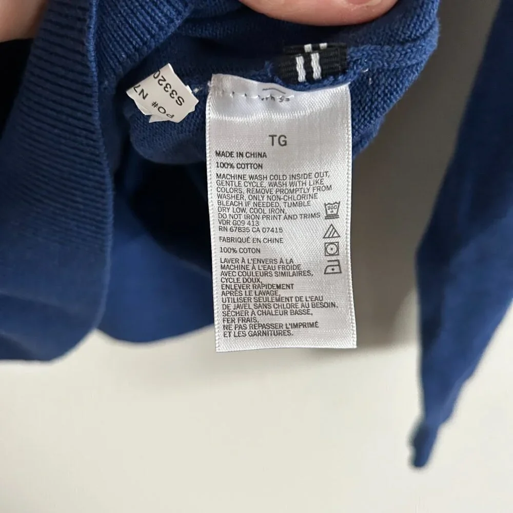 NWT Nautica Sweater Blue 1/4 Zip Cotton Mock Neck Classic Preppy